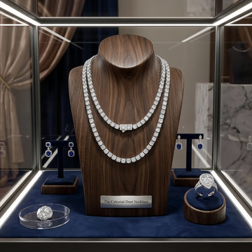 925 Sterling Silver Elegant Double-Strand CZ Necklace with Central Pendant